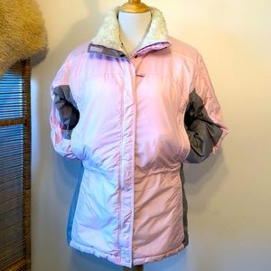 COLUMBIA-Pastel Blush Pink & Gray Winter Ski Jacket Coat-Size Small